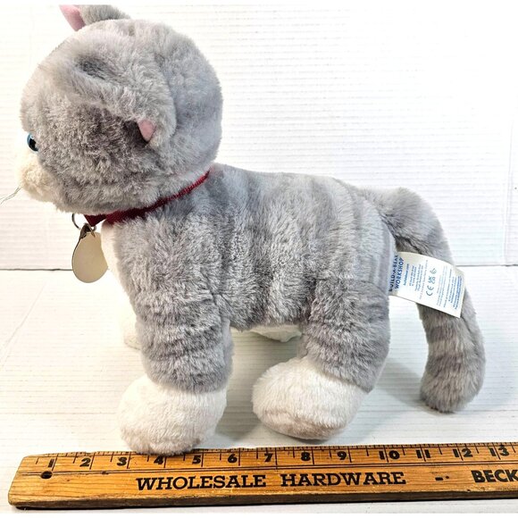 Build-A-Bear Workshop Plush Cat Gray & White Two-Tone Eyes Stuffed Animal 12" - Picture 8 of 9